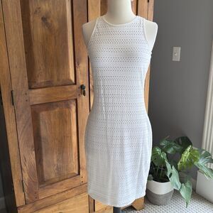 Vintage Y2K Cache White Stretch Bodycon Dress Size Small
